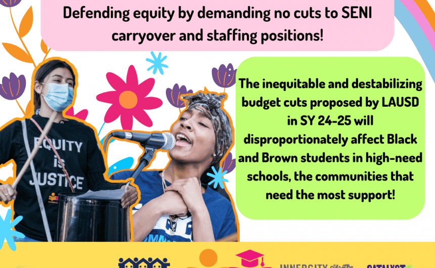 Equity Alliance Letter to LAUSD Board of Education: Protection of Equity & SENI